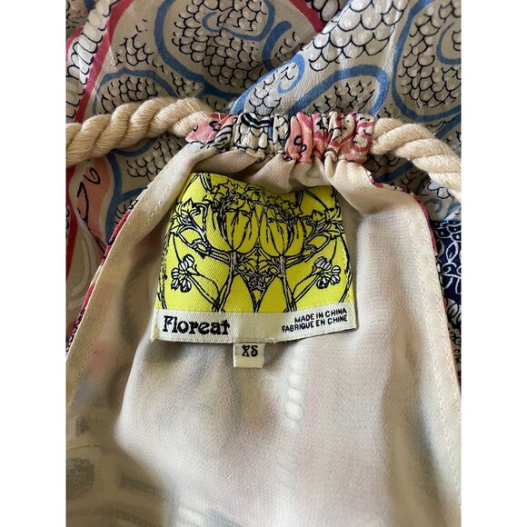 Anthropologie Floreat Womens Castle Lake Silk Dress Halter Rope Tie size XSmall - Picture 7 of 8